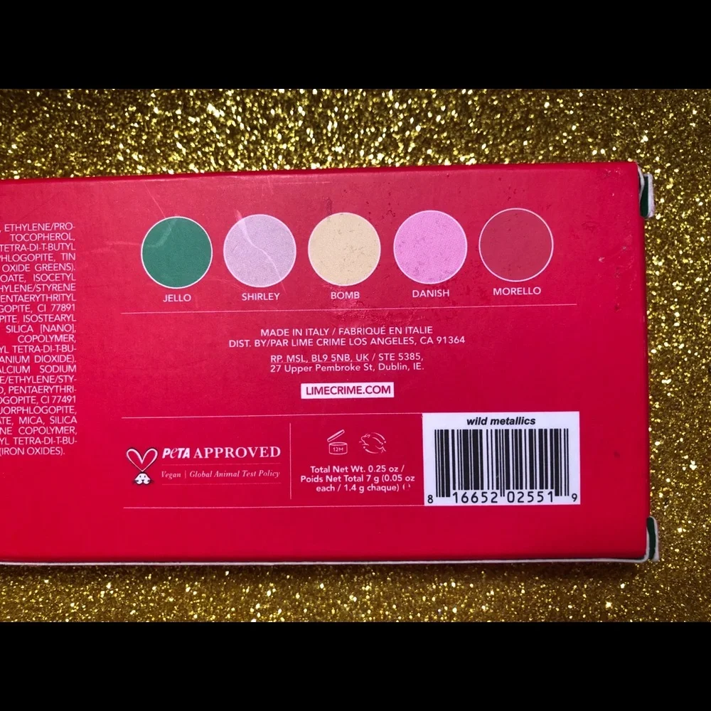 BNIB Lime Crime Wet Cherry Wild Metallics Palette
